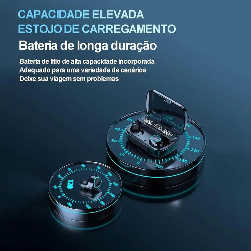 Fone De Ouvido bluetooth 5.1 M10 Sem Fio tws Estéreo Com caixa Carregadora.