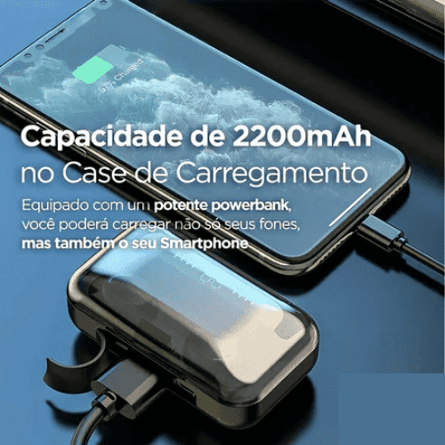 Fone De Ouvido bluetooth 5.1 M10 Sem Fio tws Estéreo Com caixa Carregadora.