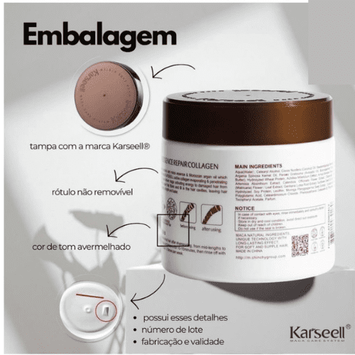 Karseell Collagen - Hidratação Profunda, Restauração e Vitalidade dos Seus Cabelos.