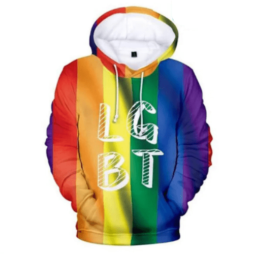 Moletom com capuz LGBT 3D: Orgulho e Estilo.