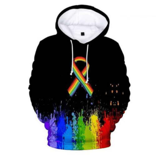 Moletom com capuz LGBT 3D: Orgulho e Estilo.