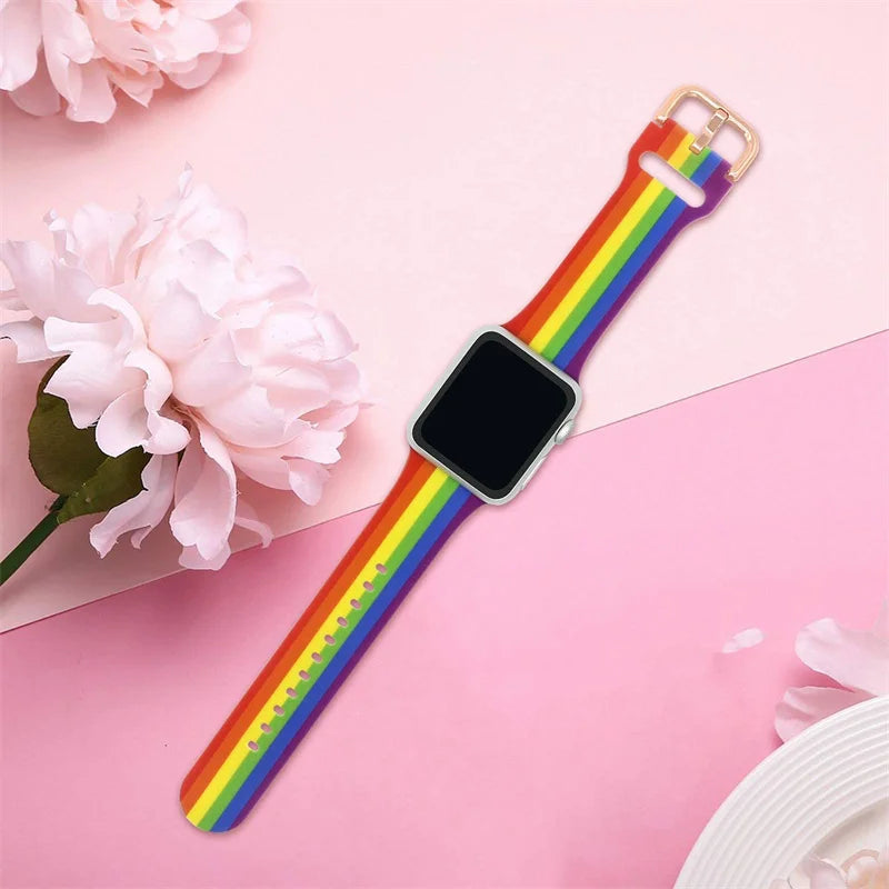 Pulseira de Silicone Impresso para Apple Watch.