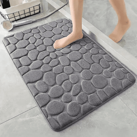 Tapete 3D Cobblestone - Antiderrapante e Absorvente.