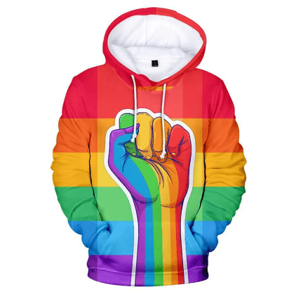 Moletom com capuz LGBT 3D: Orgulho e Estilo.