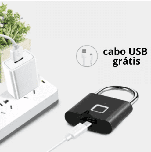 Cadeado biométrico Ultra USB com Abertura em Um Toque.